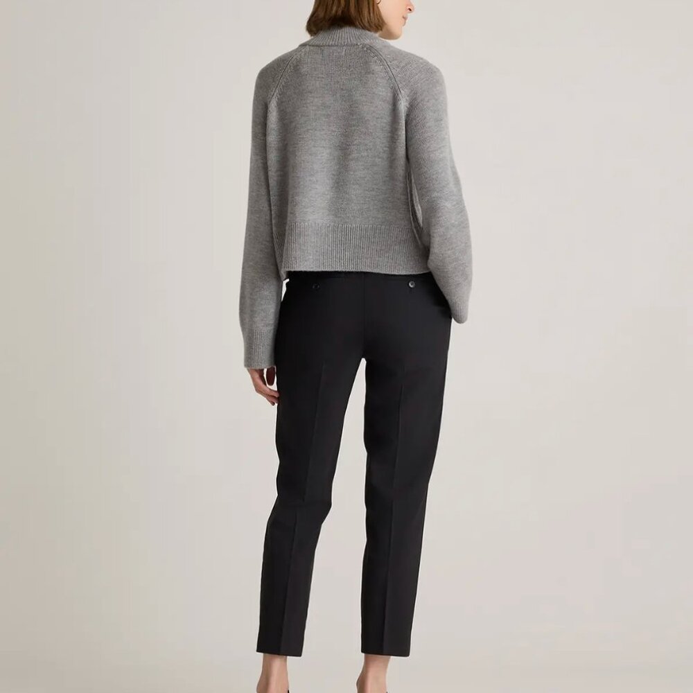 Quince Australian Merino Wool Cropped Mock Neck Sweater - Picture 4 of 6